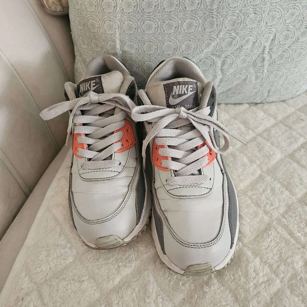 Nike Air Max Gray and Orange Sneakers